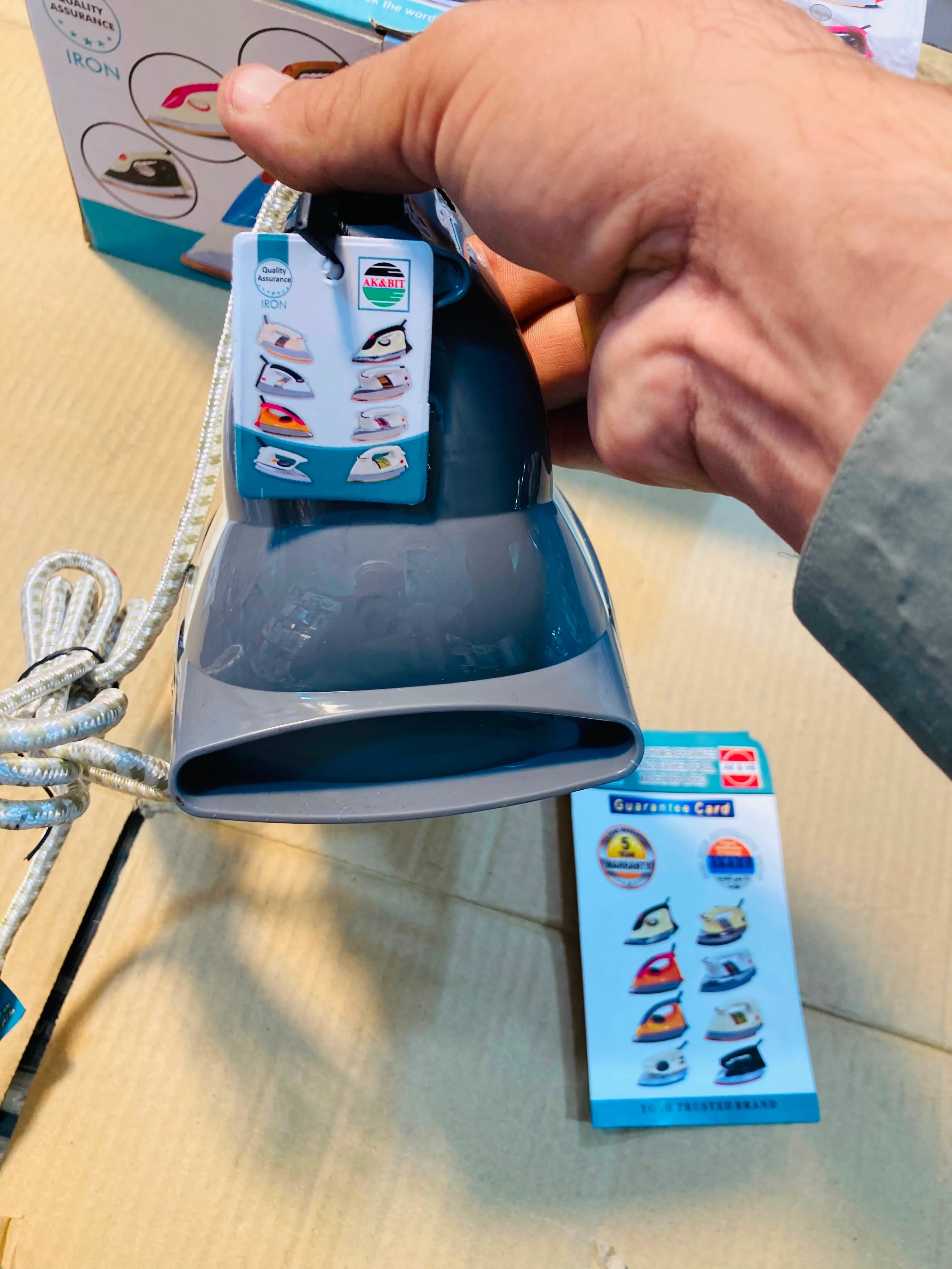 Bitanzo AK & Bit De-Luxe Automatic Heavy Weight Dry Iron, 1000W-1200W Energy Saving Iron with Non-Stick Coating  BIT-1443 QMAB
