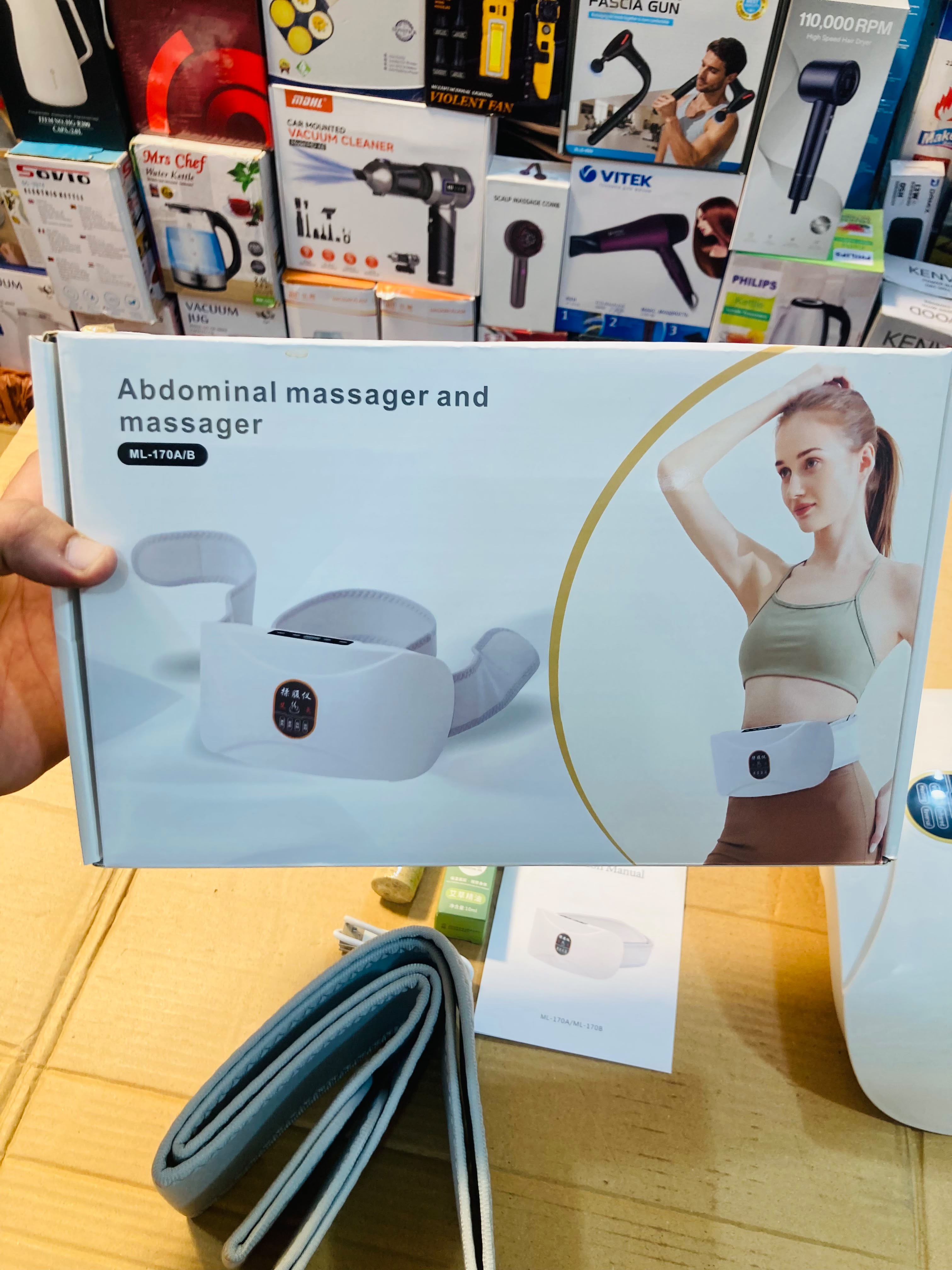 Electric Abdominal & Waist Massager Belt with Heating, Vibration & Infrared Care ML-170A/B
