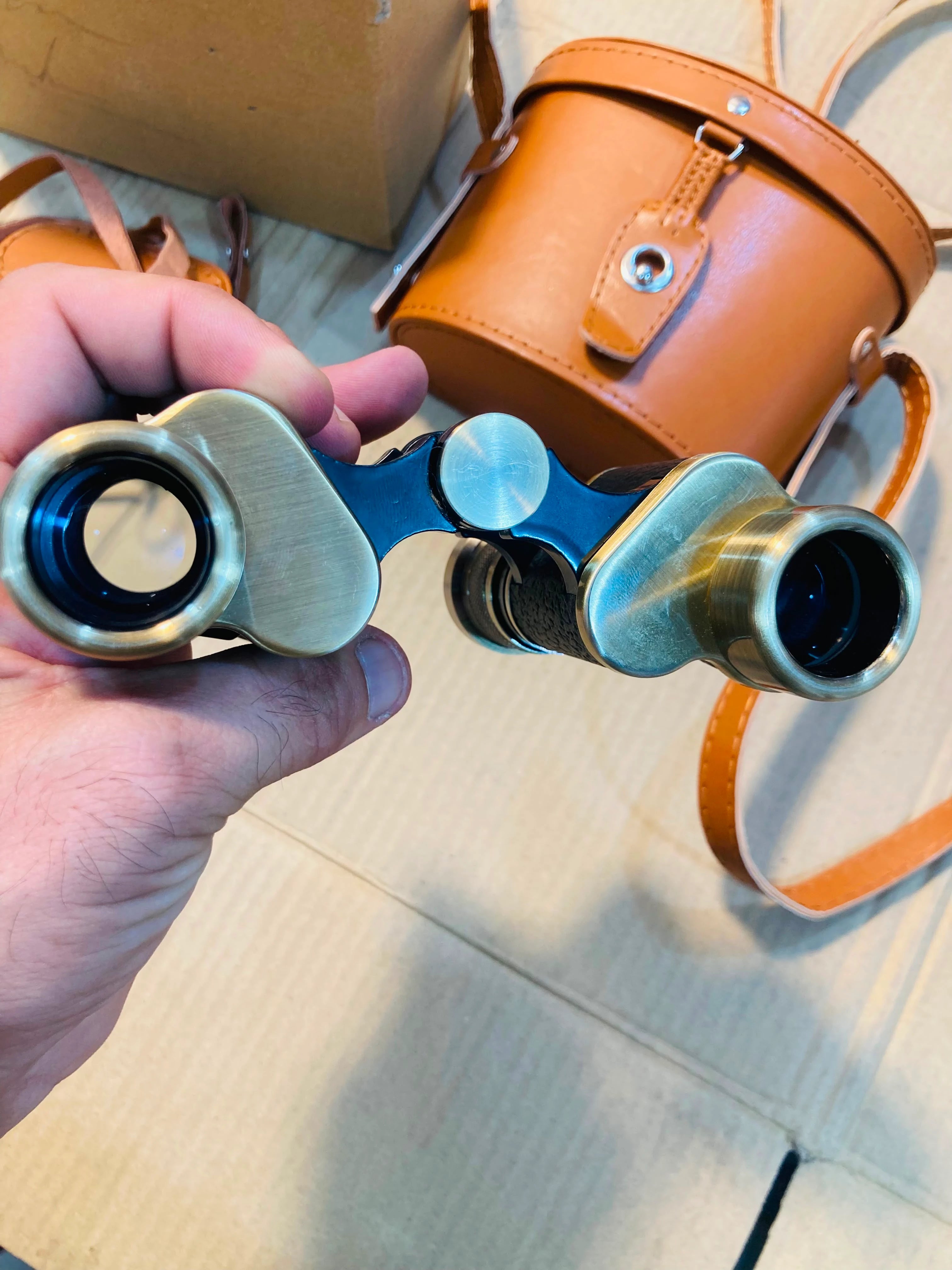 Mauser Vintage Style 8x24 Binoculars with Leather Carrying Case and Strap