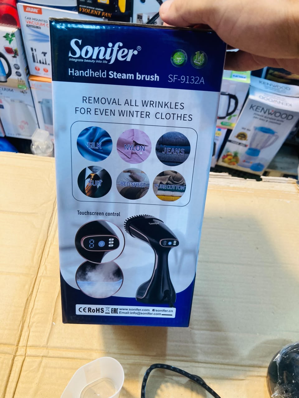 Sonifer Handheld Steam Brush 1780W Portable Garment Steamer with 320ml Removable Water Tank & Touch Screen Control SF-9132A