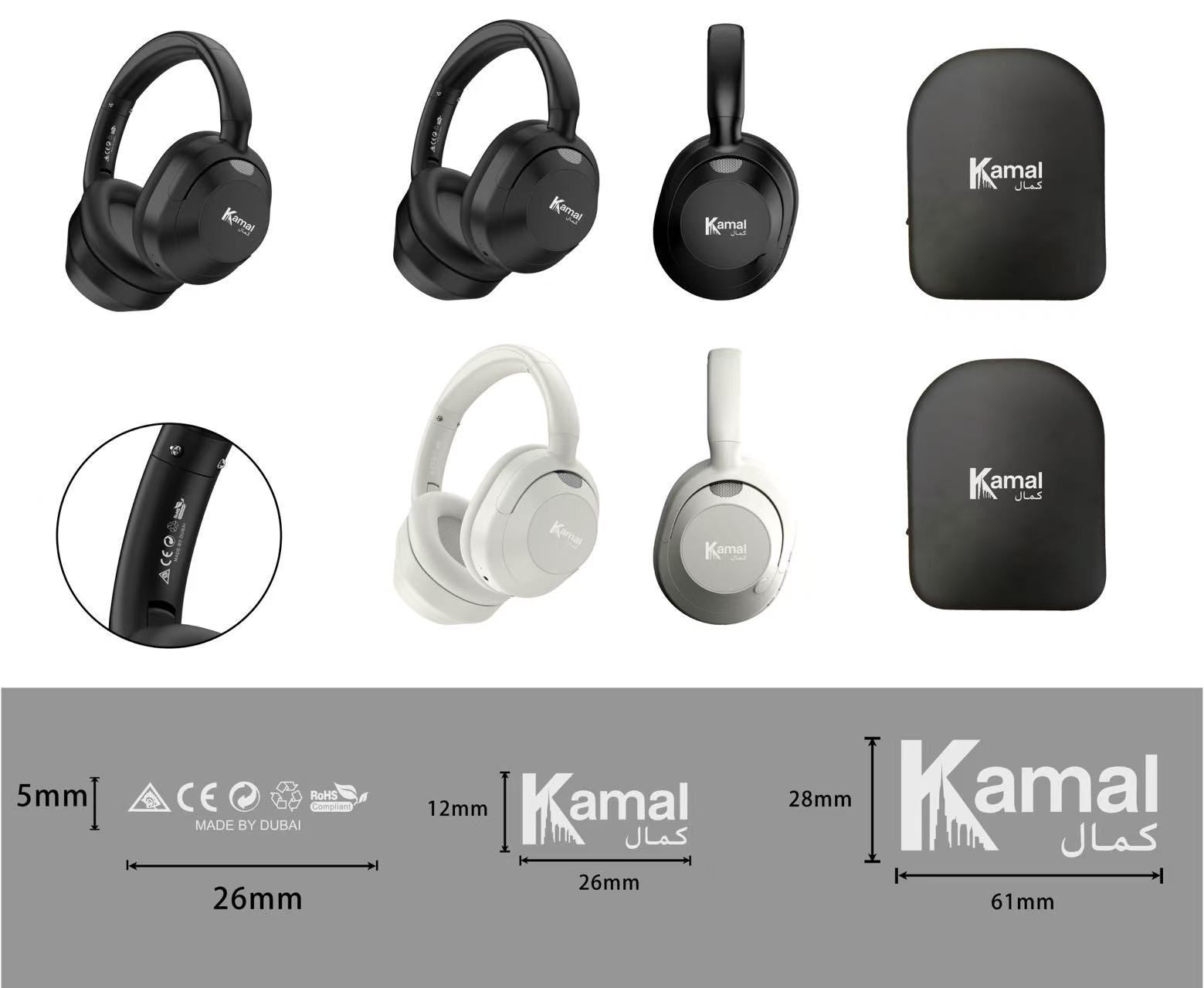 Kamal Premium Sound Wireless Headphones with Pouch