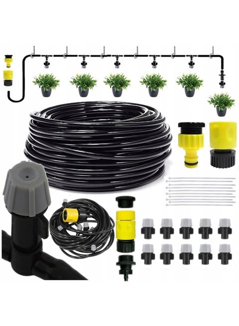 Patio Mist Cooling Kit for Garden - Outdoor Misting System with Hose, Nozzles & Tap Connector