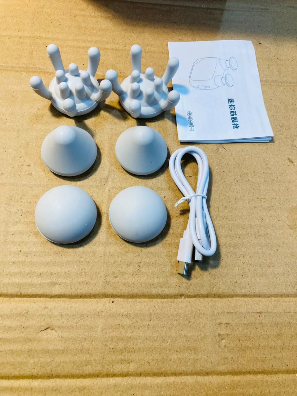 Portable Dual-Head Pocket Massage Gun Mini Handheld Electric Body Massager with 6 Interchangeable Massage Heads LC-011