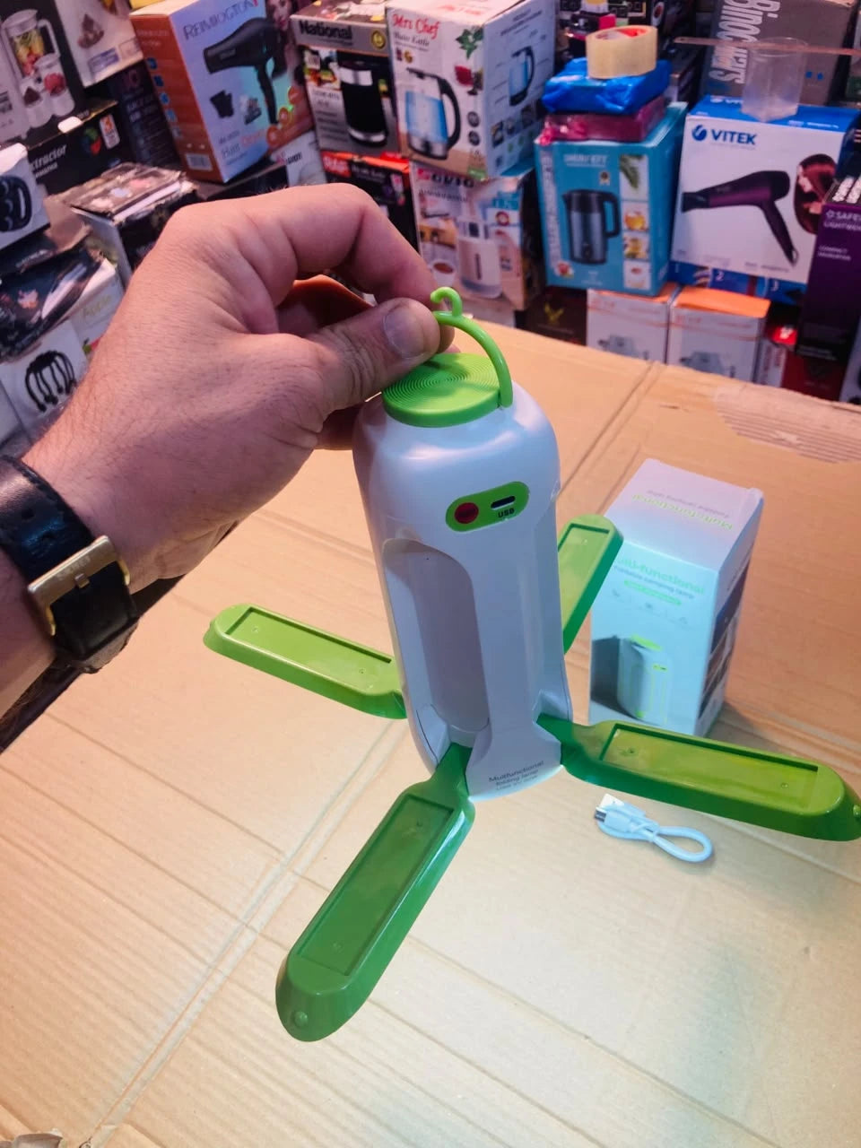 Multi-Functional Rechargeable LED Camping Lamp & Portable Flashlight Foldable Outdoor Light with Type-C Charging DY216