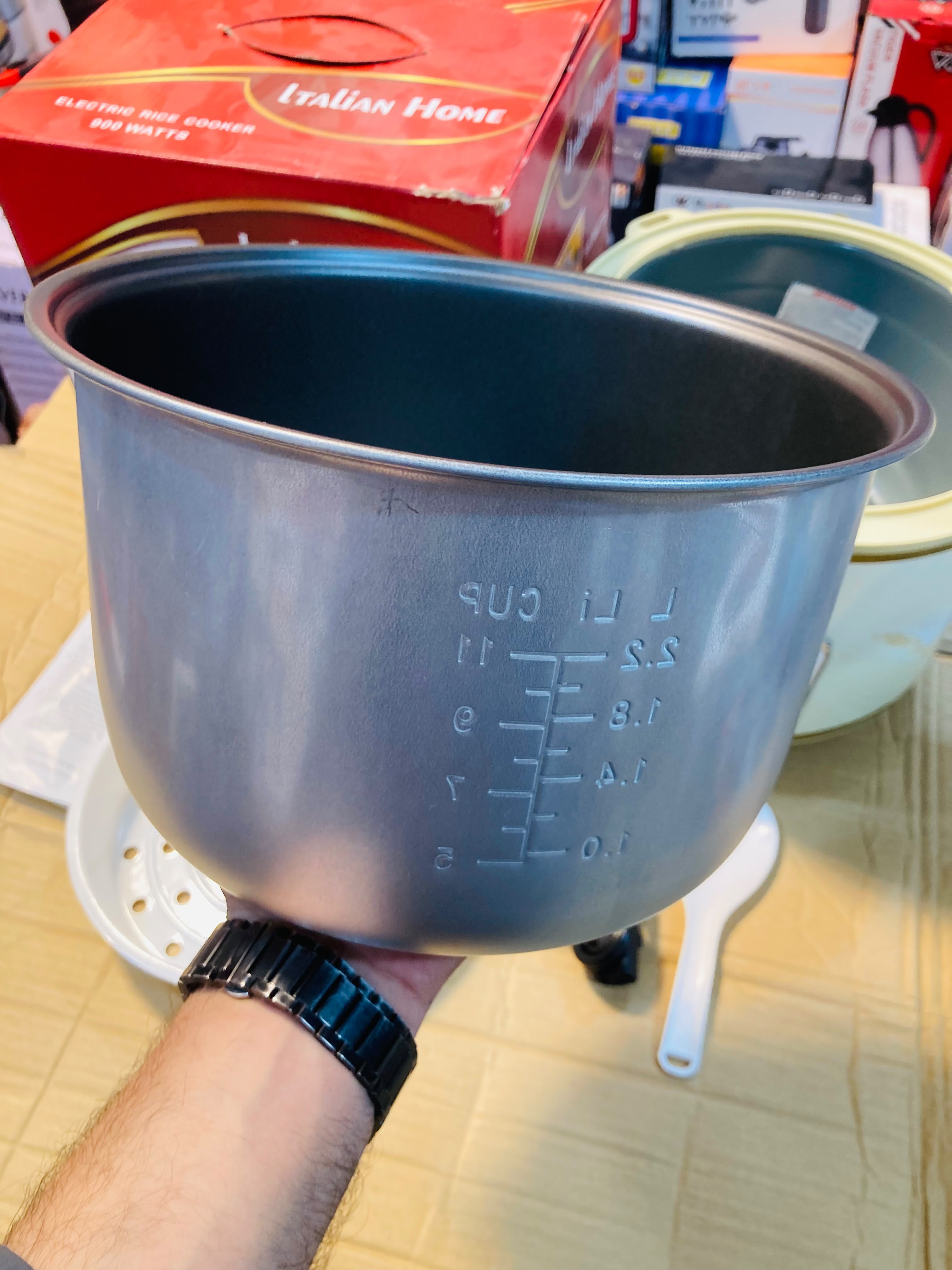 Italian Home 900W Electric Rice Cooker – 5L Large Capacity Automatic Cook & Warm Rice Cooker with Steaming Tray CFXB50-B