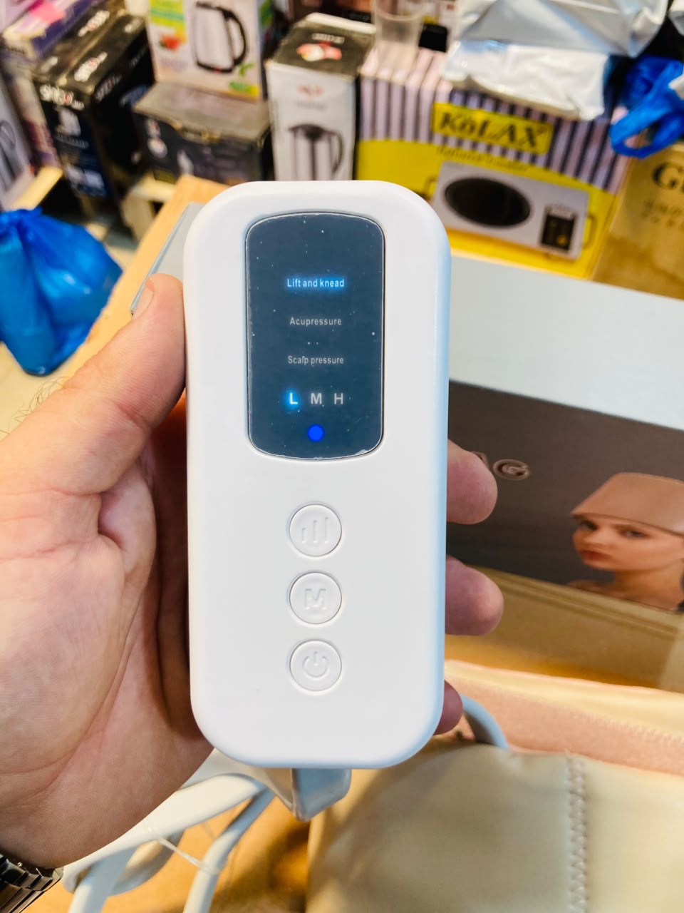 Electric Airbag Head Massager with Heating & Smart Controller 666