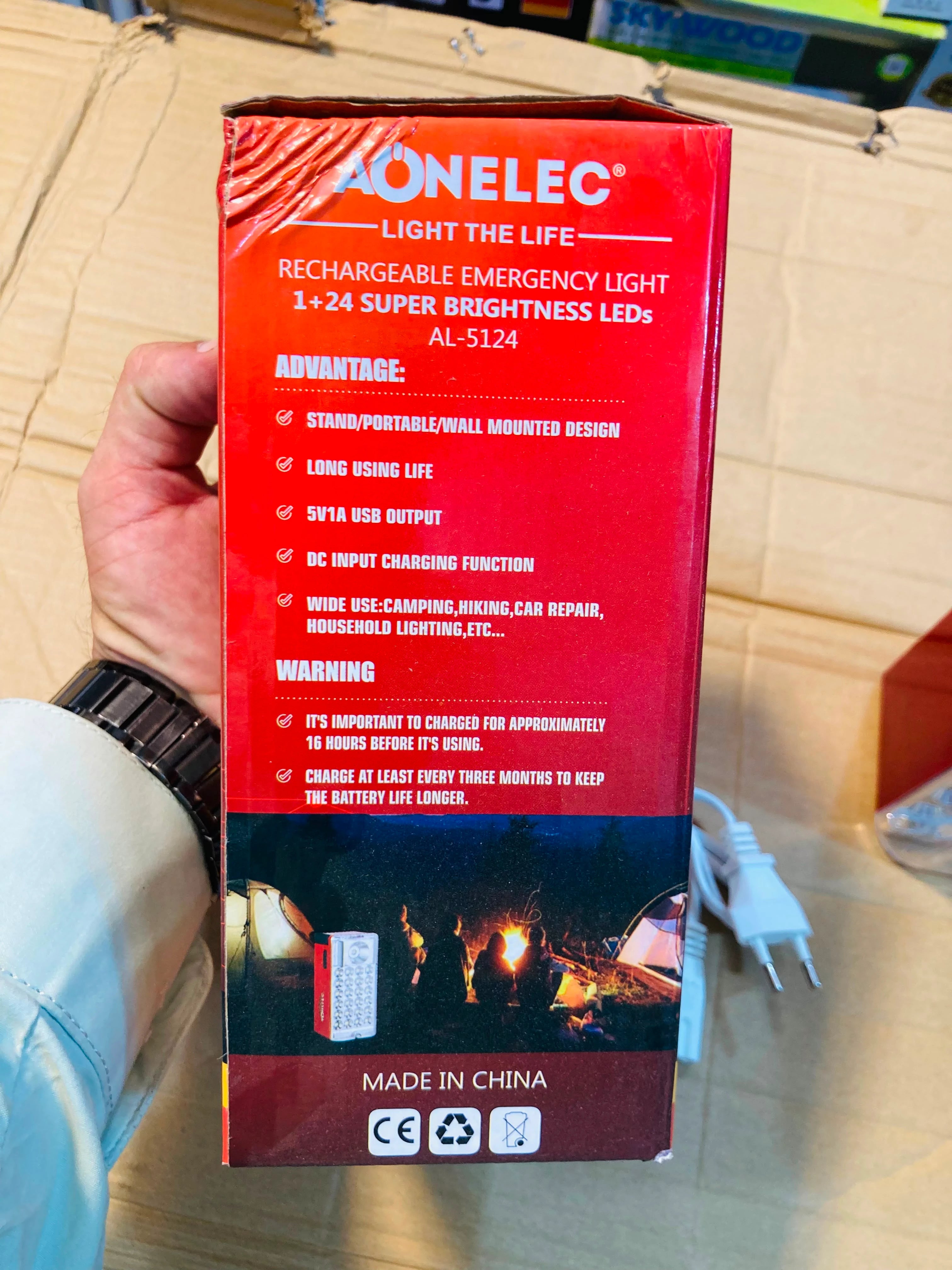 Aonelec Classic  Rechargeable Emergency Light with 1W Spotlight and 24 SMD LEDs AL-5124