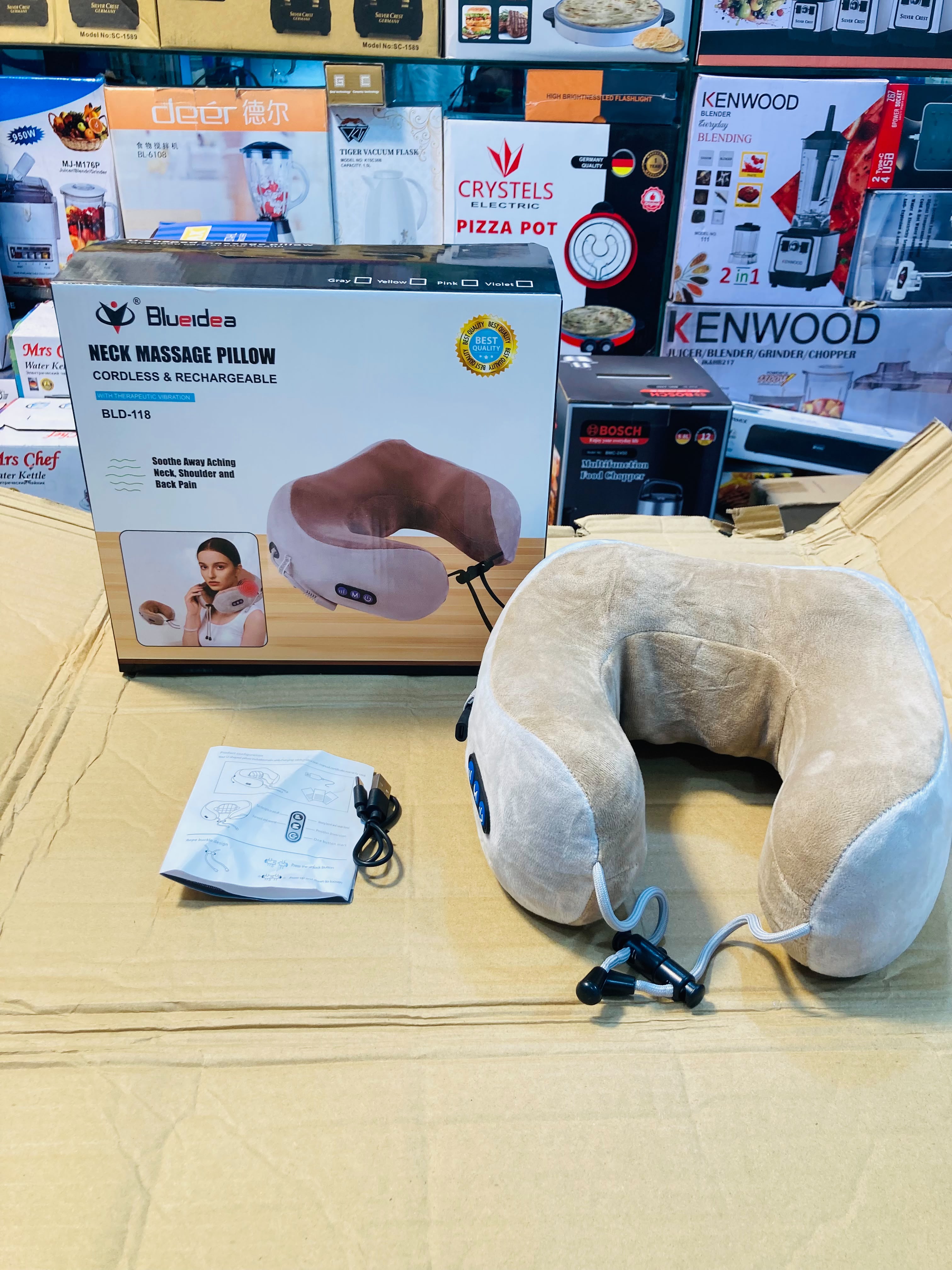 Blueidea Cordless & Rechargeable Neck Massage Pillow BLD-118