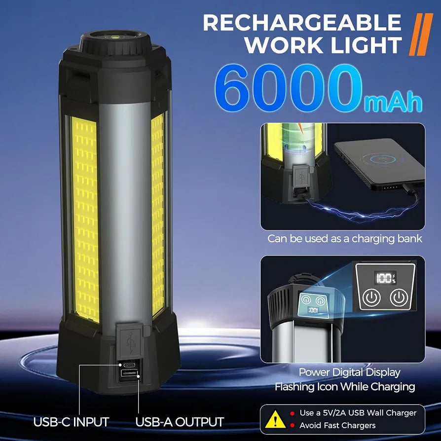 Rechargeable Portable 3.7 Ft Outdoor Camping Light with Stand