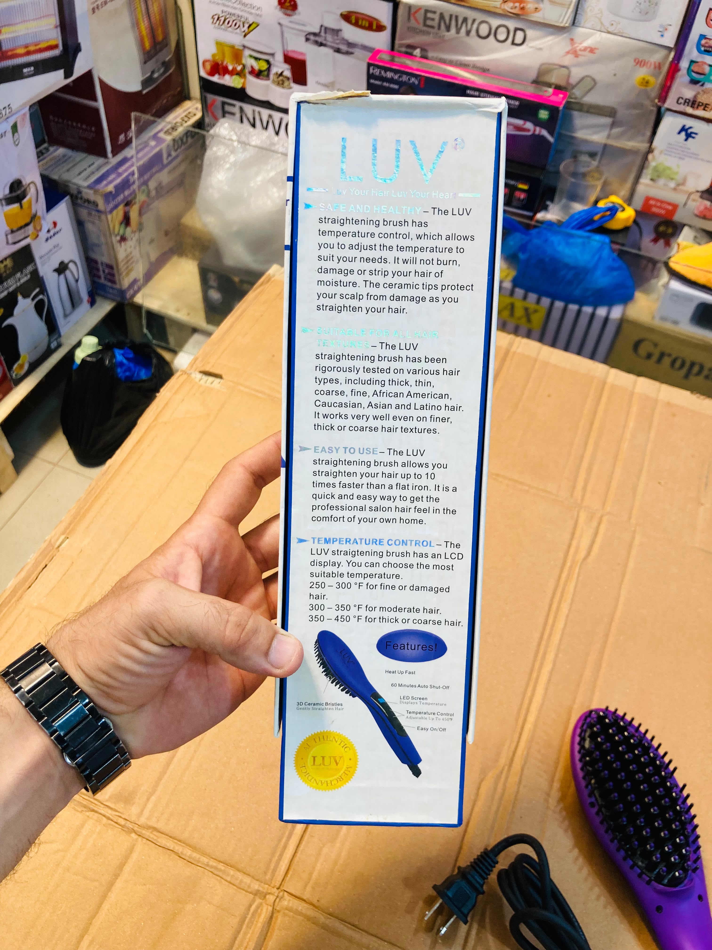 LUV Ceramic Hair Straightening Brush