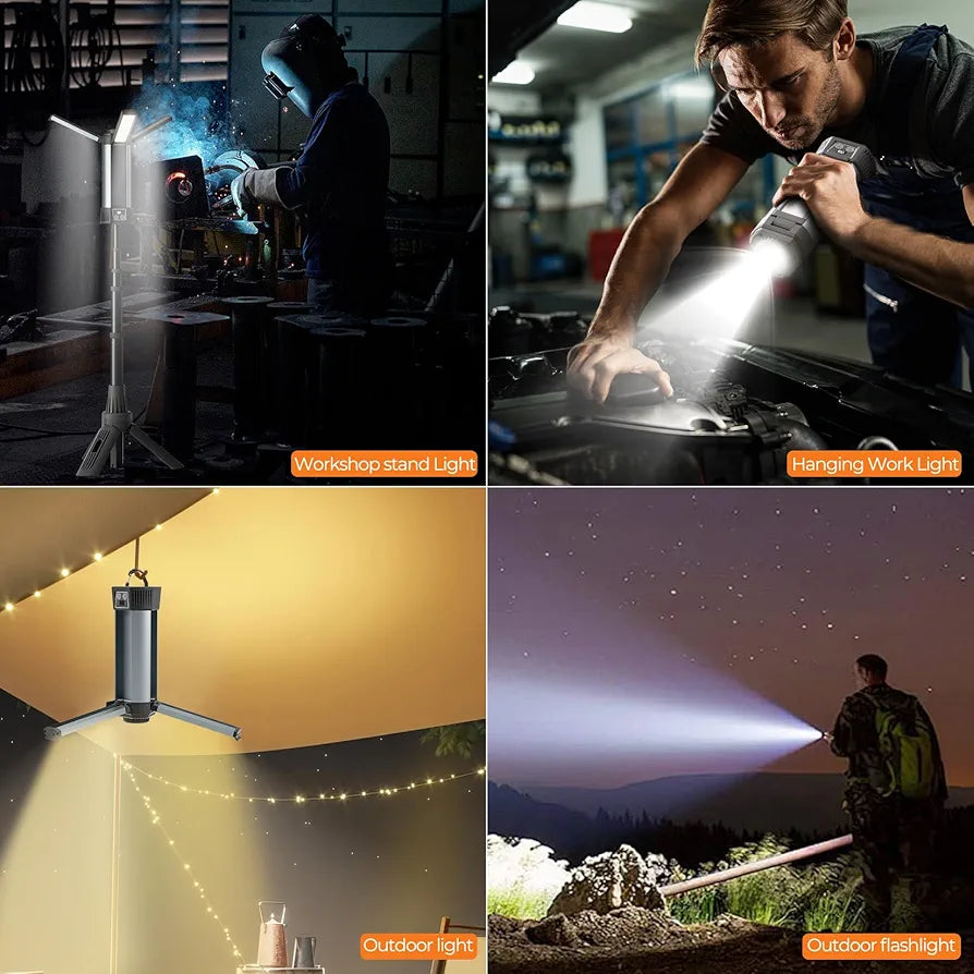 Rechargeable Portable 3.7 Ft Outdoor Camping Light with Stand