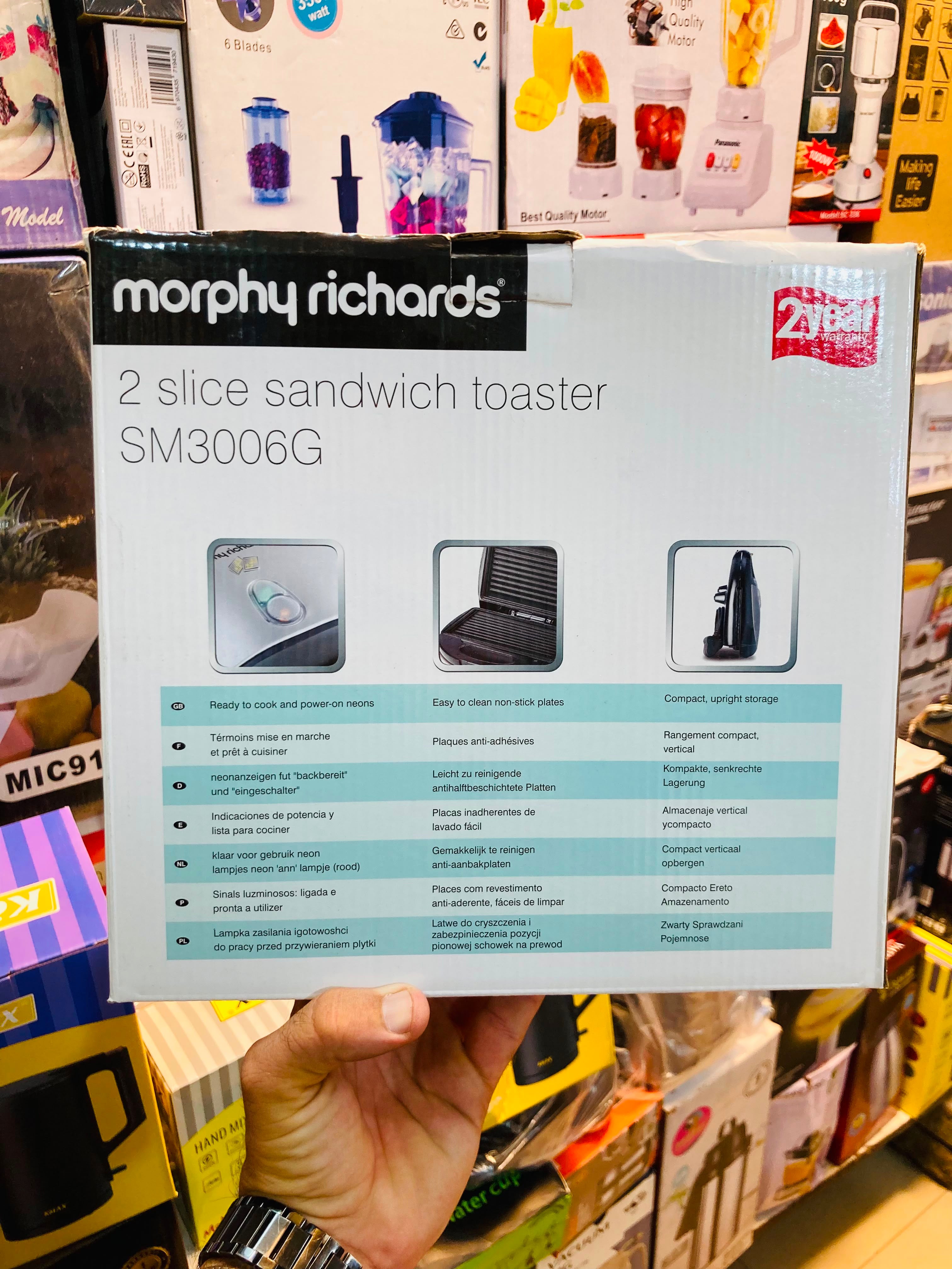 Morphy Richards 2-Slice Sandwich Grill Toaster SM3006G