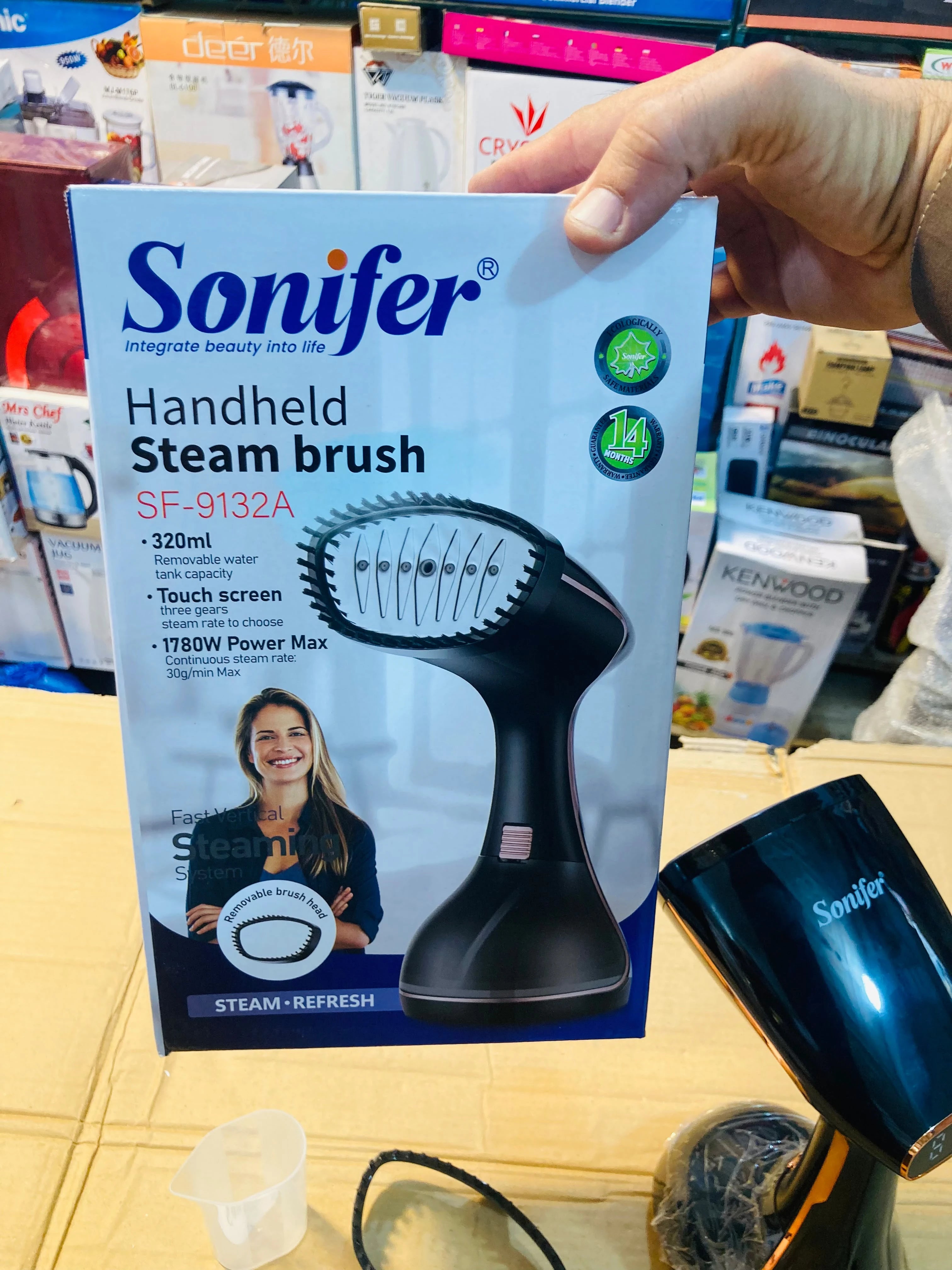 Sonifer Handheld Steam Brush 1780W Portable Garment Steamer with 320ml Removable Water Tank & Touch Screen Control SF-9132A