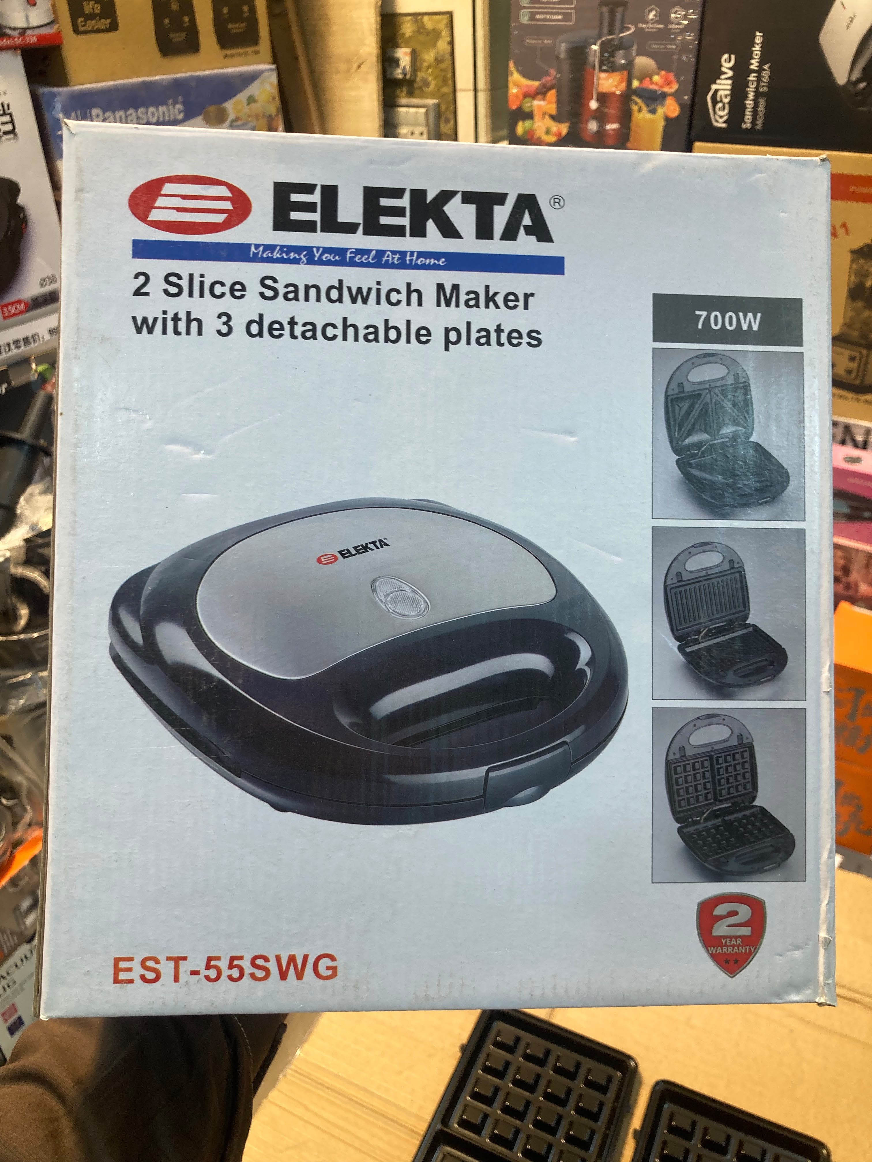 Elekta 3 in 1 Sandwich and Grill Maker 700W EST-55SWG