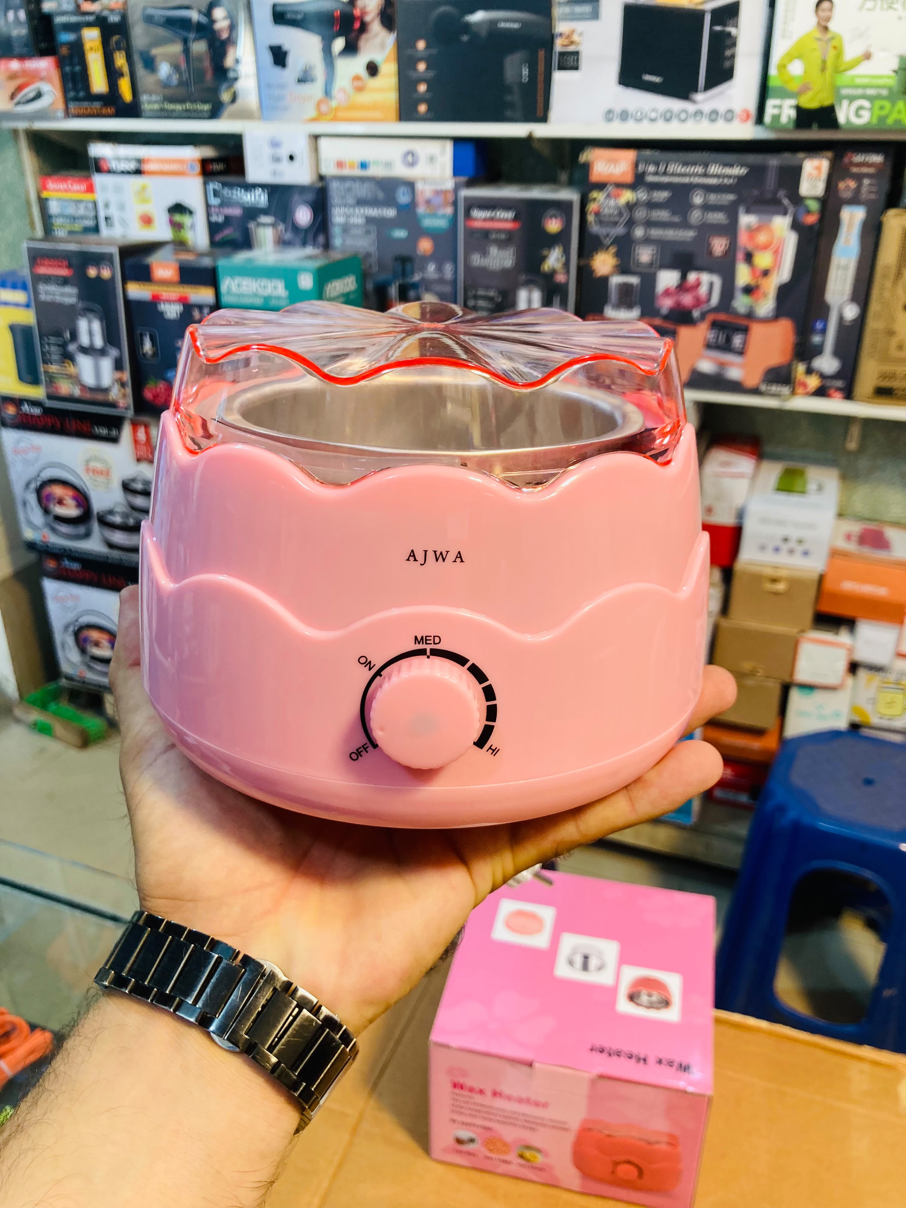 AJWA 100W Electric Wax Heater  with Adjustable Temperature Control & Lid SM-8002