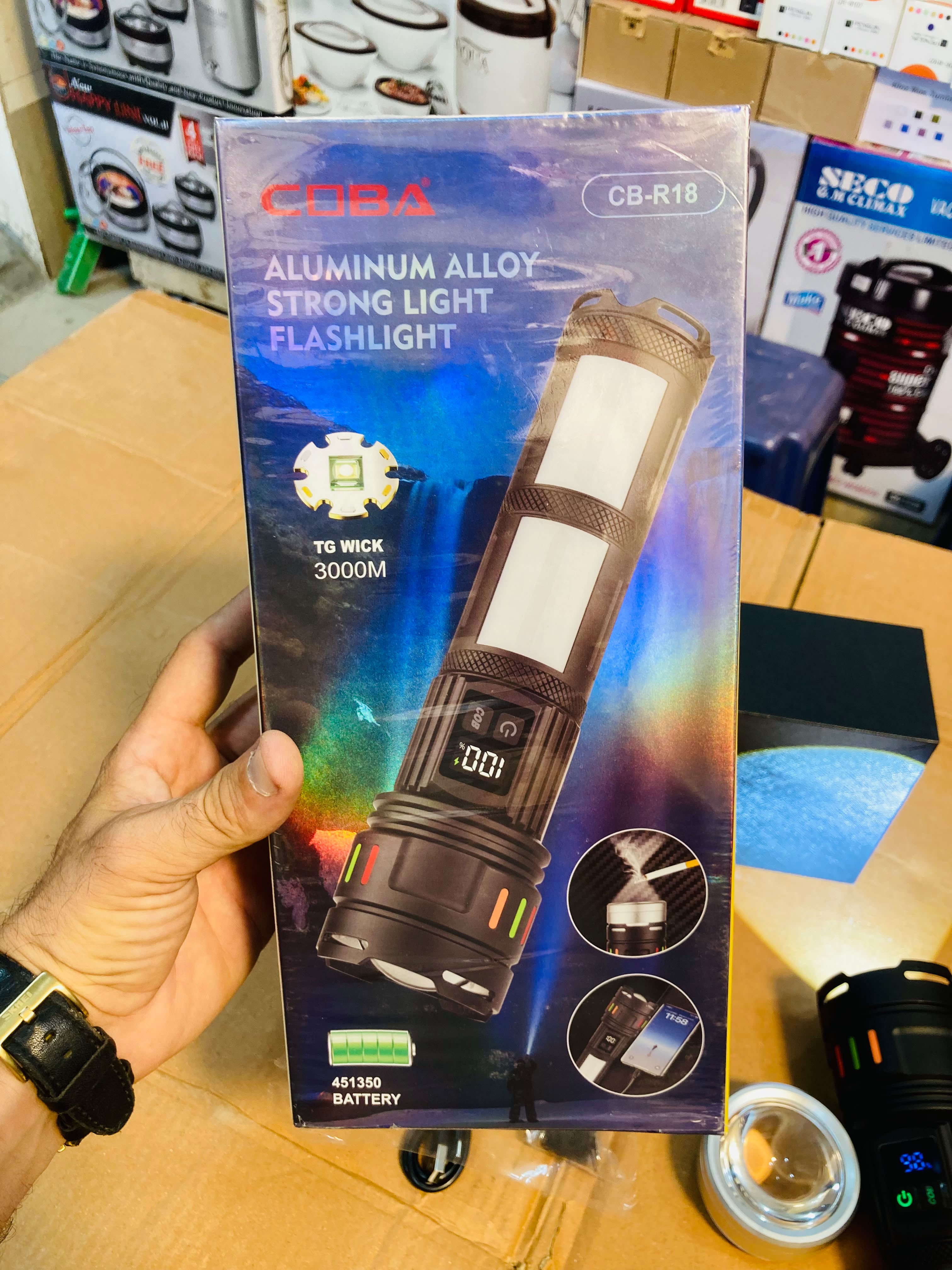 COBA Powerful Long Range Super Led Flashlight Torch CB-R18