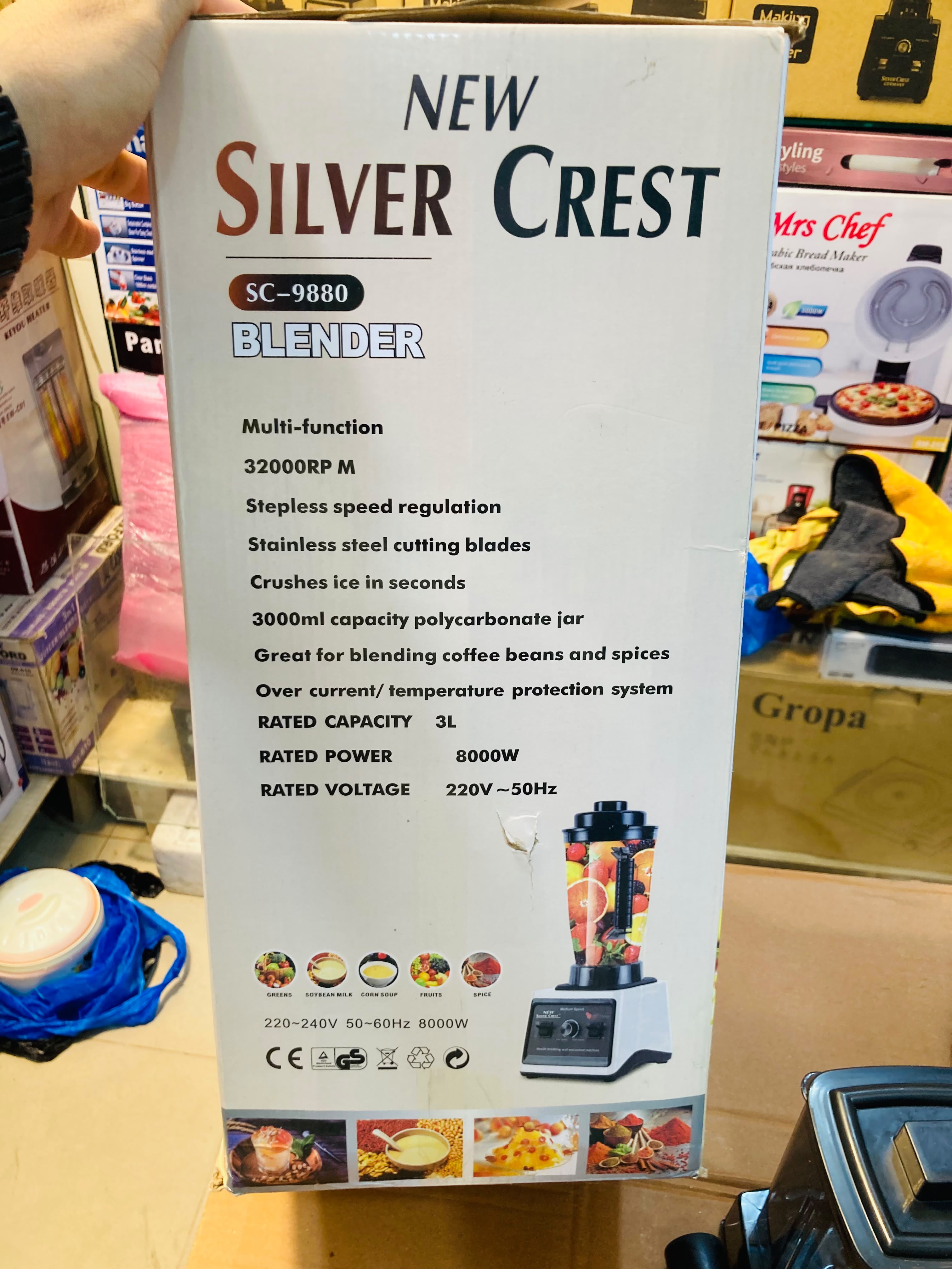 New Silver Crest Heavy Duty Commercial Blender & Grinder SC-9880