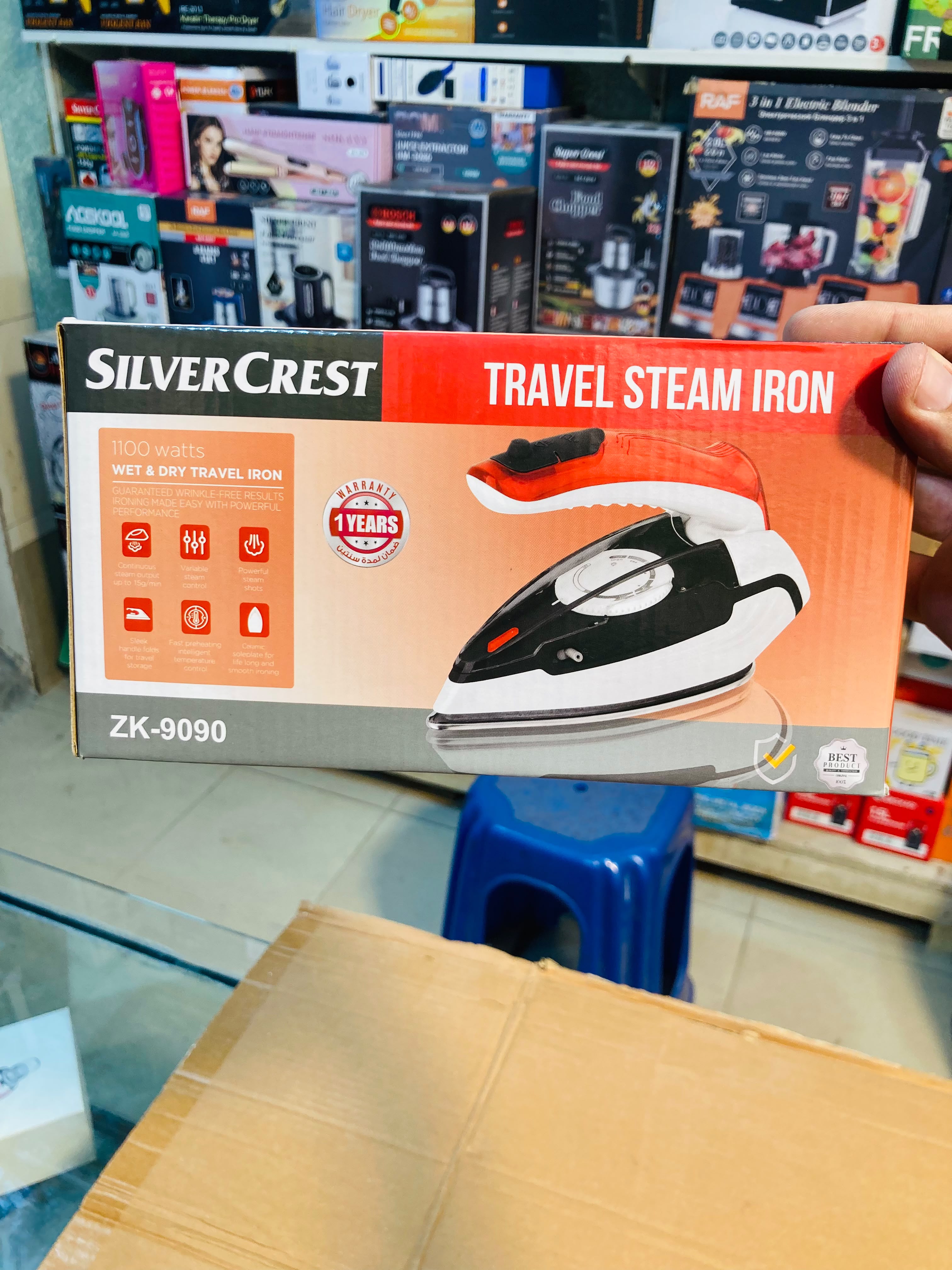 SilverCrest 1100W Portable Travel Steam Iron  ZK-9090