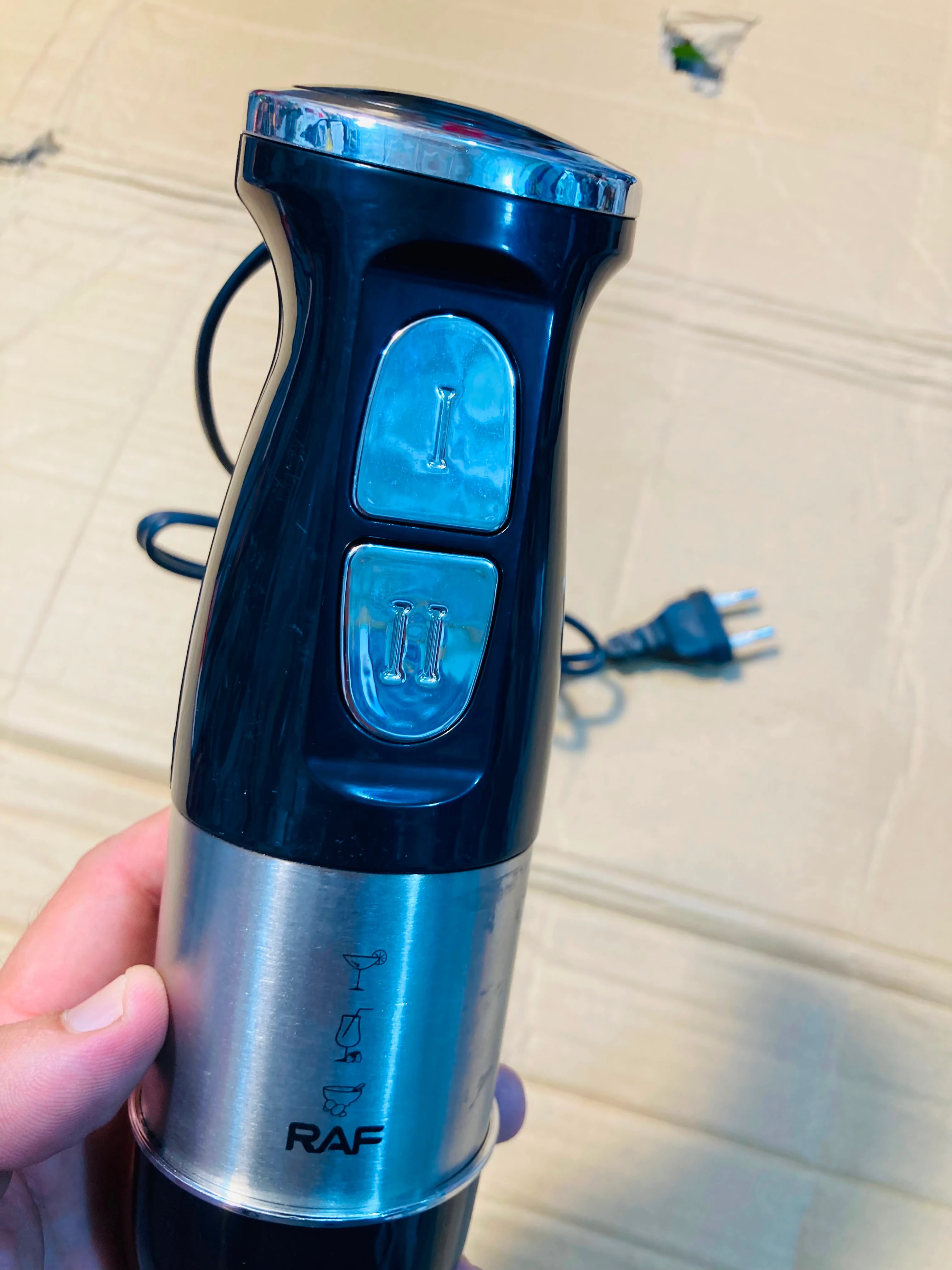 RAF Hand Blender 300W with 2 Speed Settings and Stainless Steel Shaft R.319