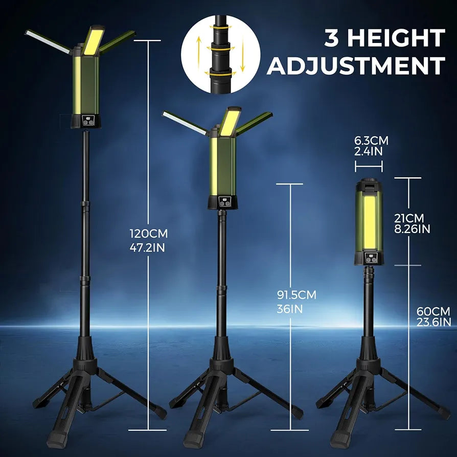 Rechargeable Portable 3.7 Ft Outdoor Camping Light with Stand