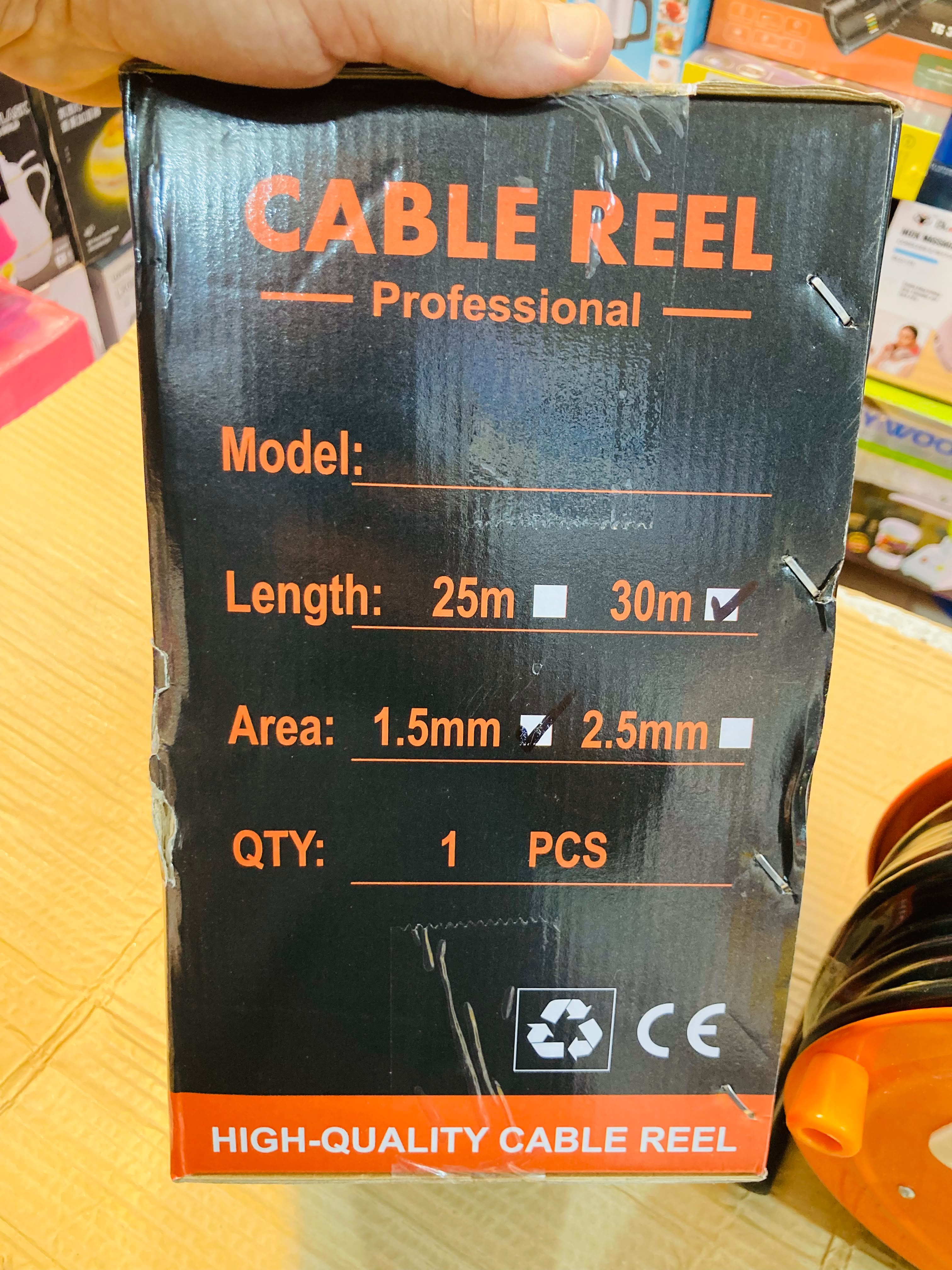 Professional Heavy-Duty Cable Reel Extension Set with 4 Universal Sockets, Circuit Breaker, and 30m Length DZL18-20