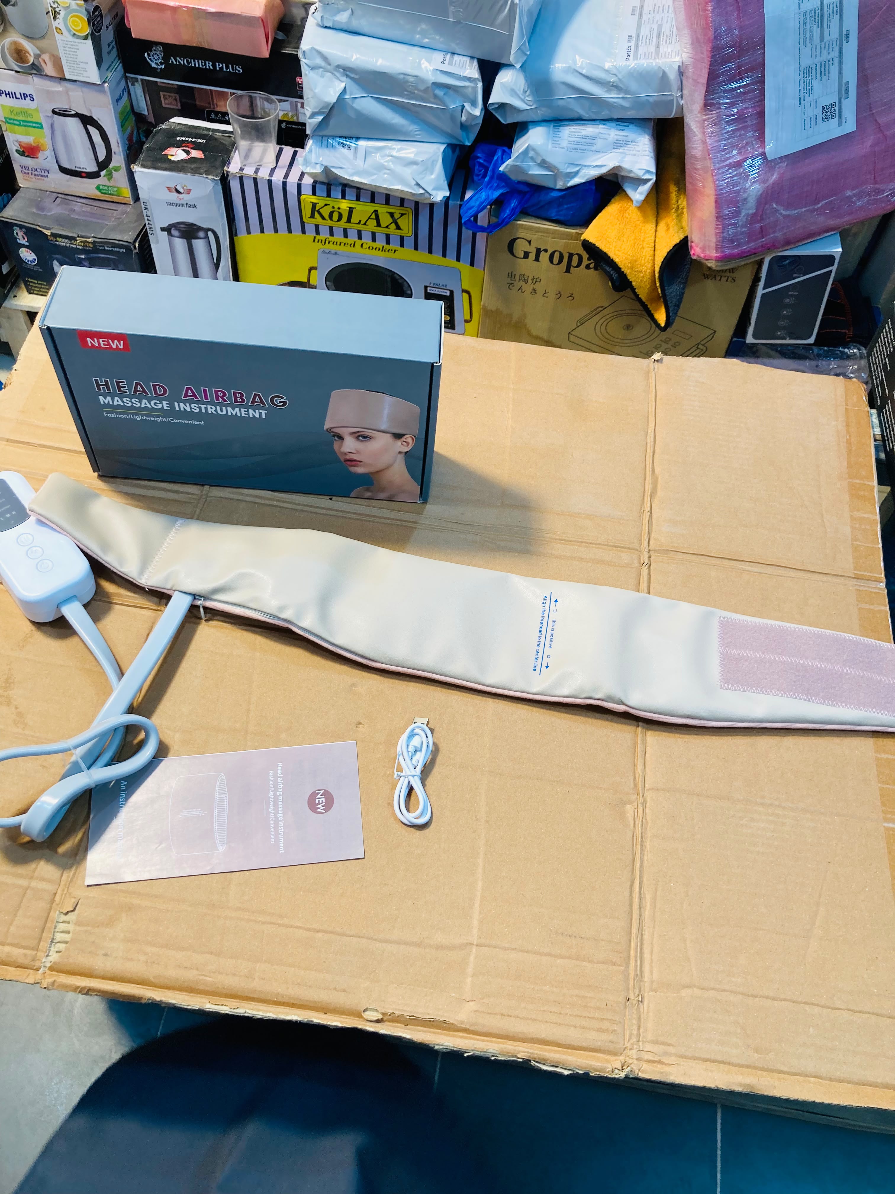 Electric Airbag Head Massager with Heating & Smart Controller 666