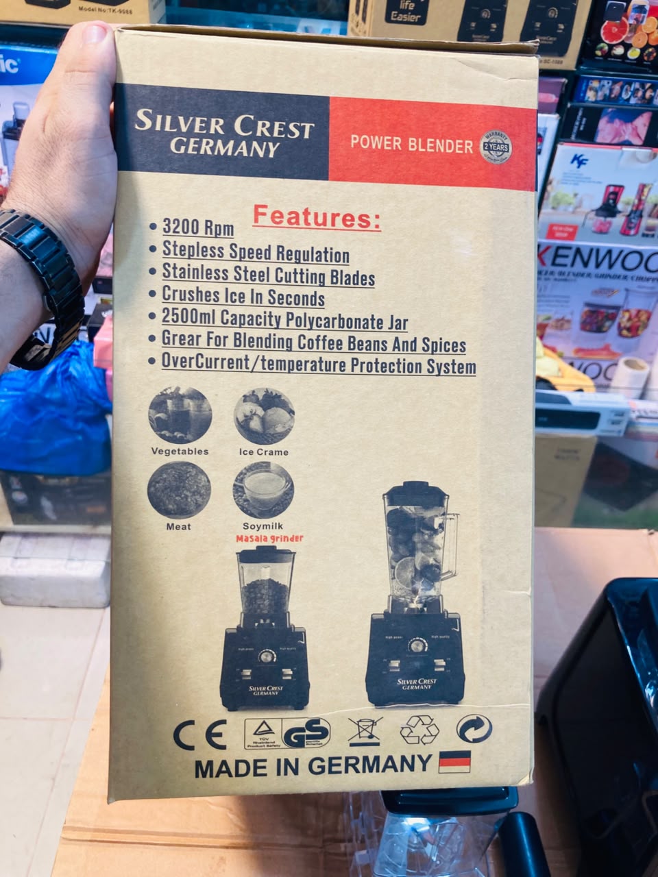 Silver Crest Germany 2-in-1 Heavy Duty Countertop Power Blender and Grinder  SC-1589