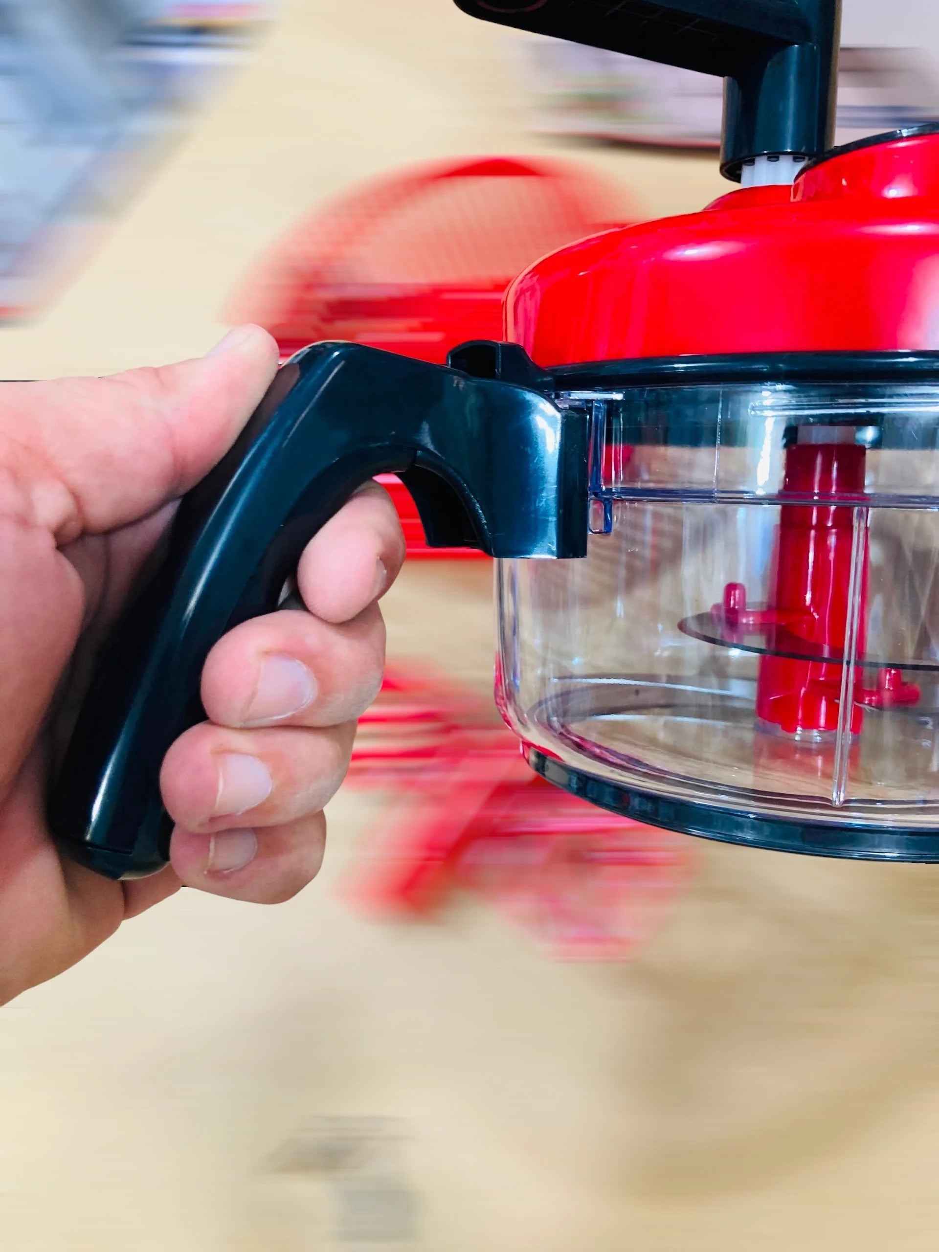 ABC Quick Hand Mixer and Multi-Function Food Processor – 10-in-1 Manual Handheld Chopper, Slicer, Salad Spinner, and Whisk