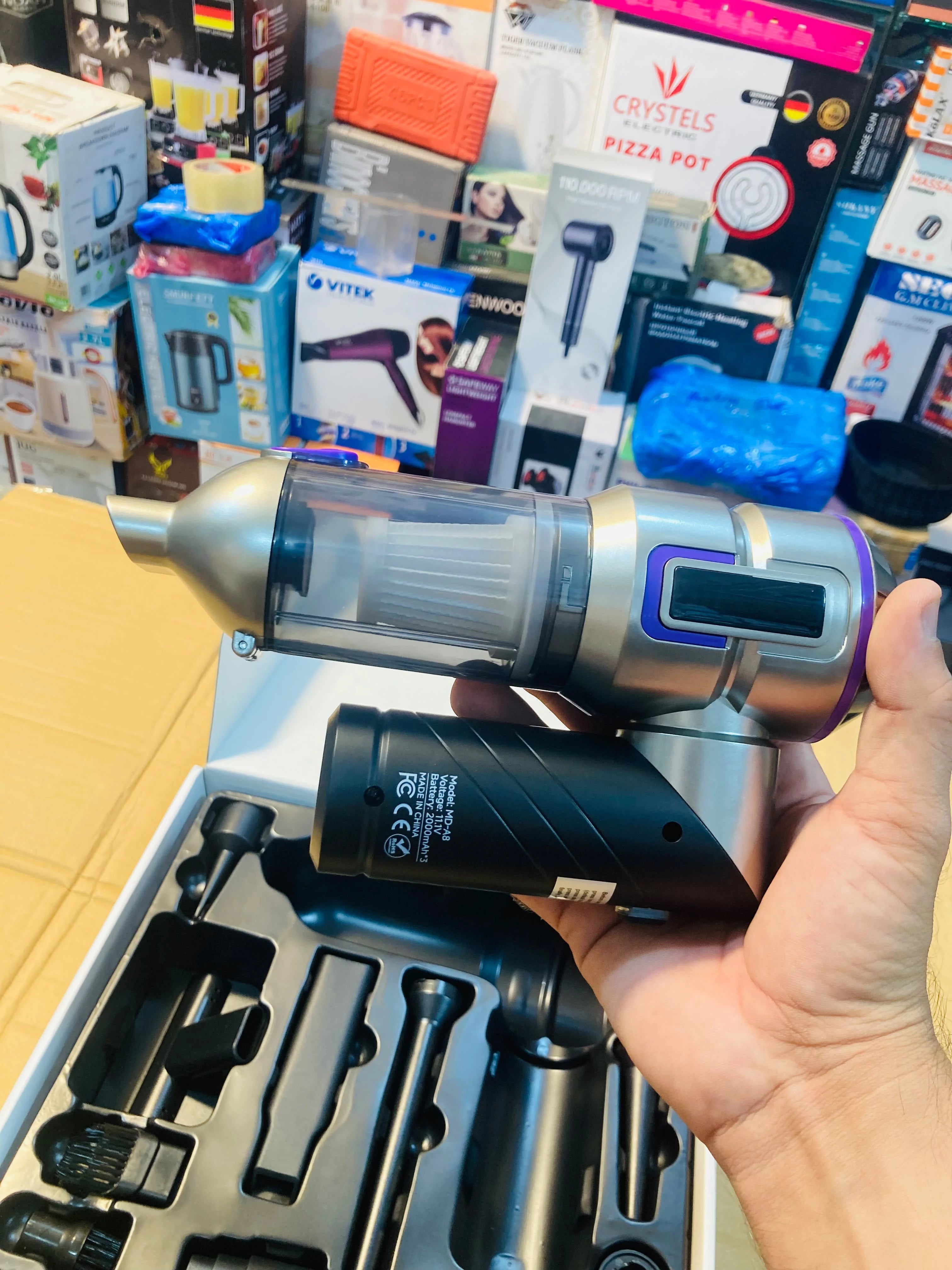 MDHL Handheld Car Mounted Vacuum Cleaner & Air Blower 3 Speed Suction, 17000Pa Max Power, Rechargeable Cordless Hand Vacuum MD-A8