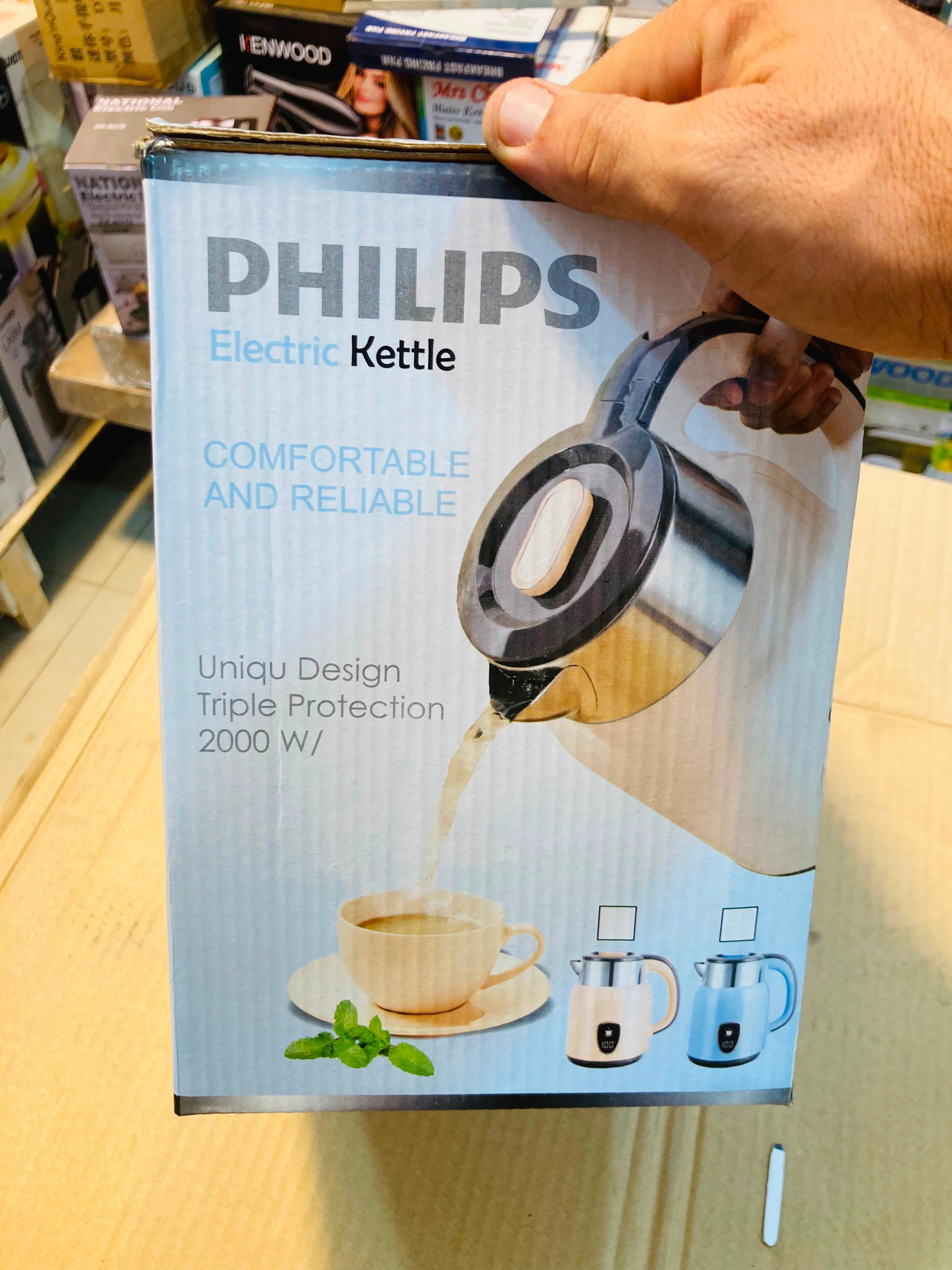 Philips Electric Kettle with 2L Capacity, 2000W Concealed Heating Element, 360-Degree Swivel Base,KN-176