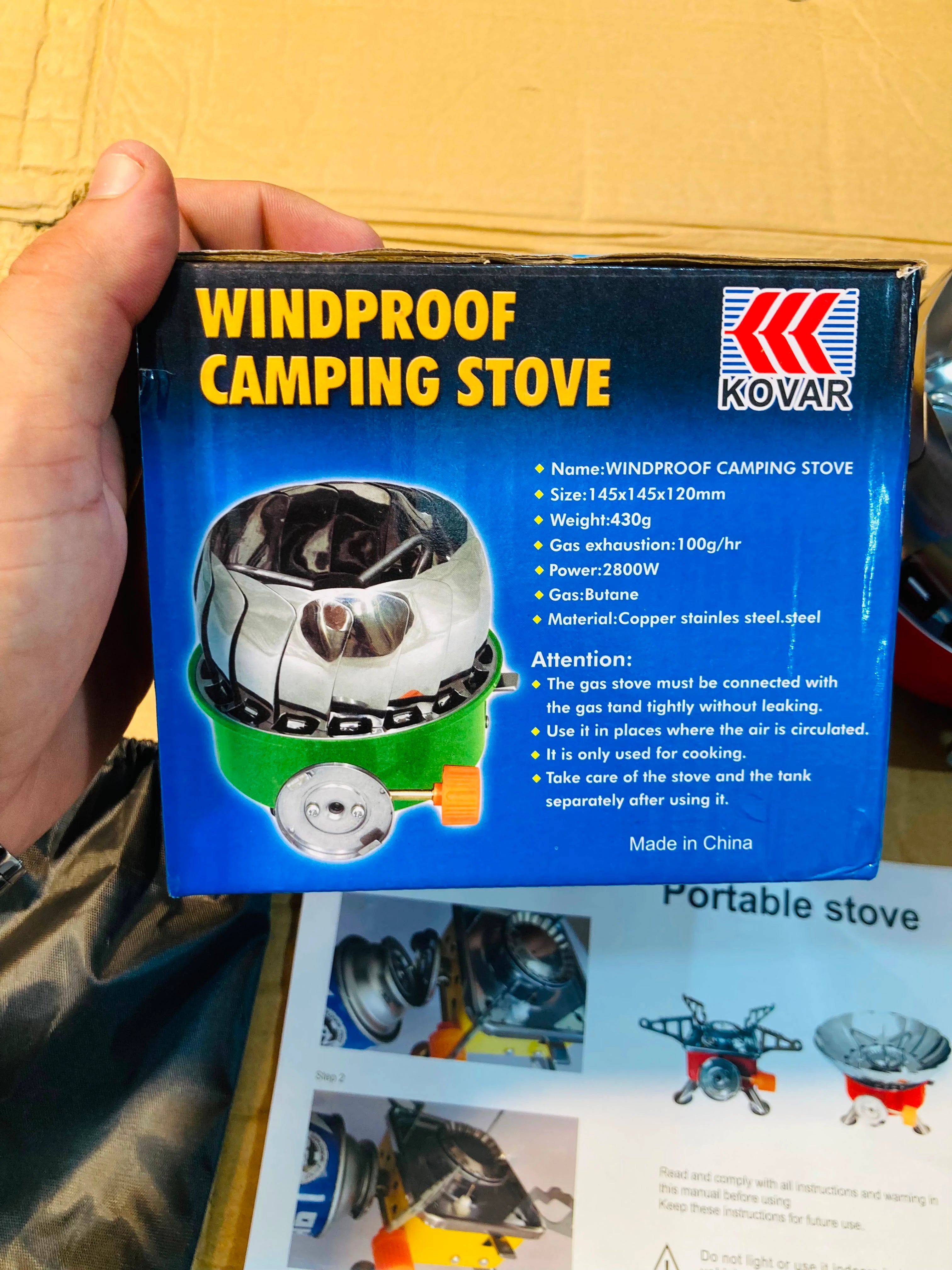 Kovar Windproof Portable Camping Stove Compact Gas Burner for Outdoor Cooking K-203