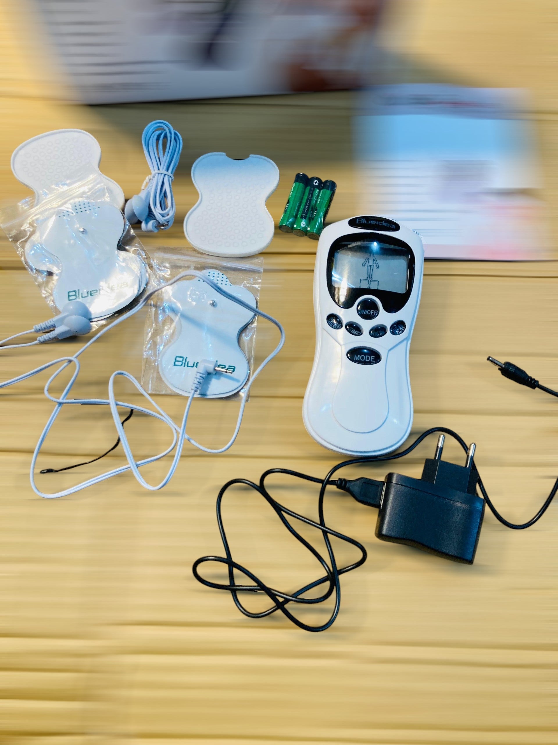 Blueidea Digital Therapy Machine Electronic Pulse Massager with Electrode Pads and Power Adapter