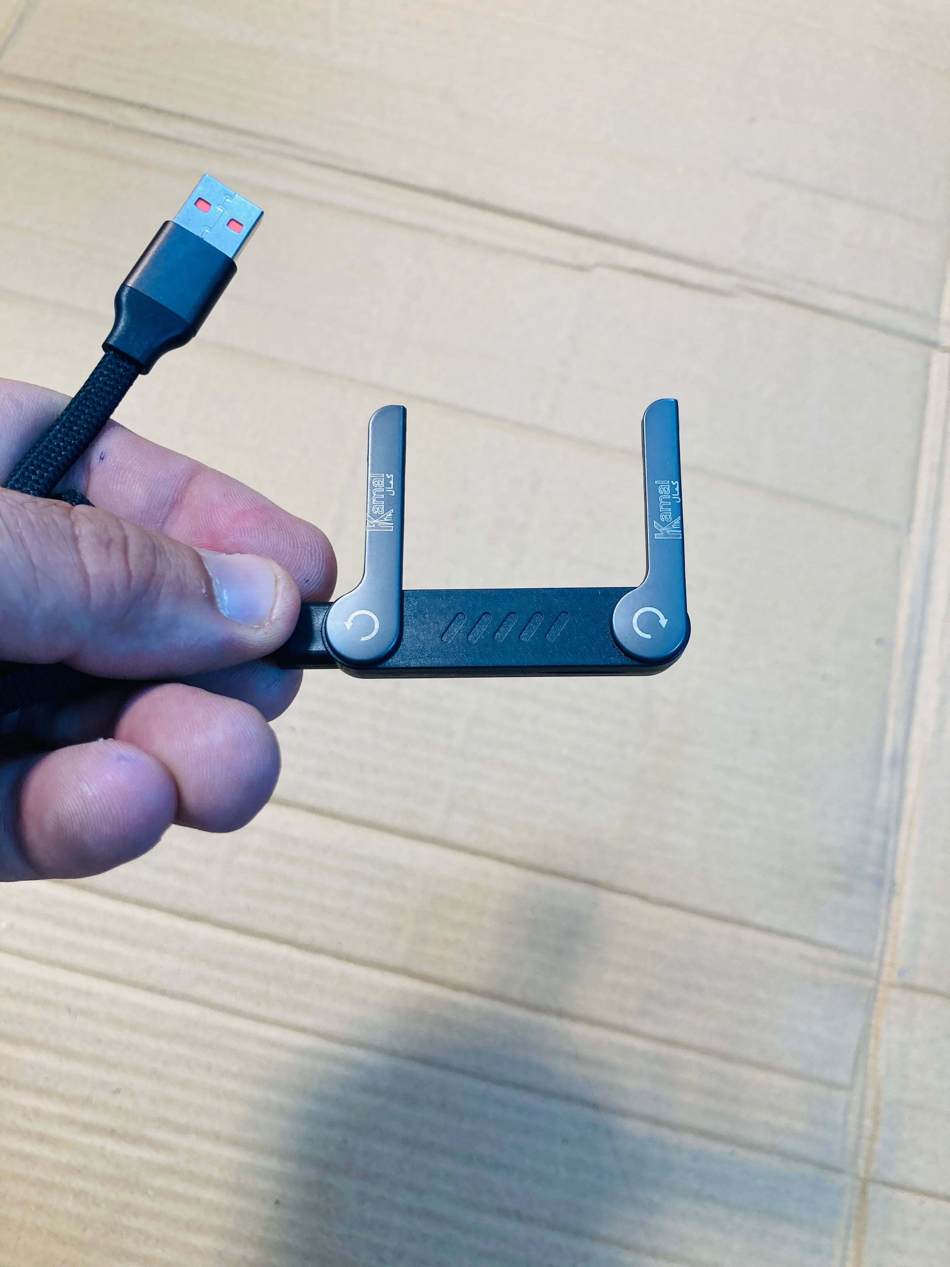 Kamal 240W Fast Charging Cable with Built-in Phone Stand Durable Braided USB Data Cable with Foldable Kickstand K123