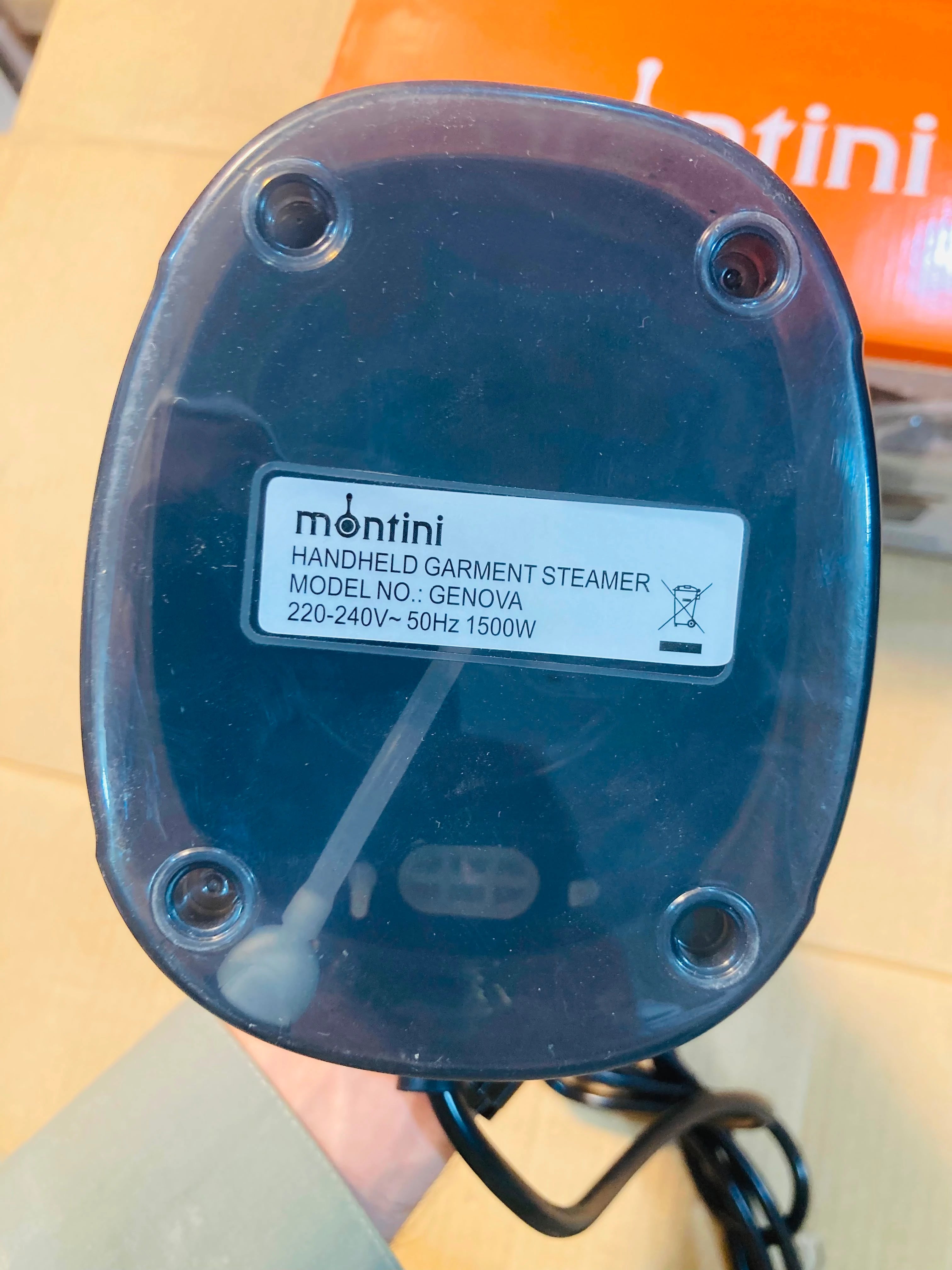 Montini Handheld Garment Steamer, 1500W Portable Fabric Steamer with Ceramic Panel, 400ml Detachable Water Tank GENOVA